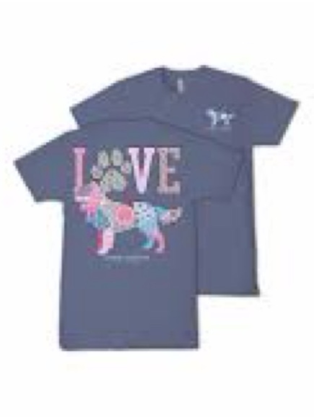 NWT Simply Southern Youth Small Love Floral Dog Graphic Tee